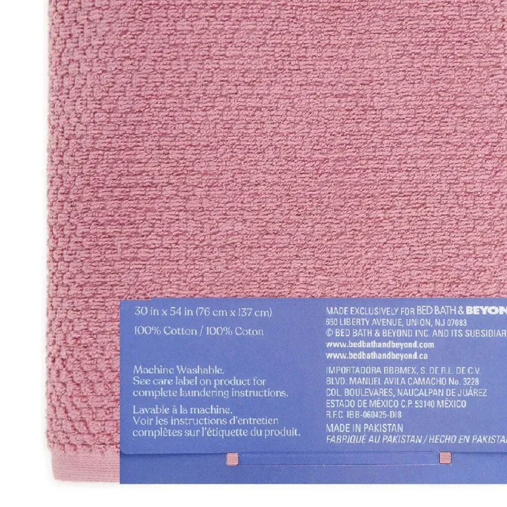 6-pc MAUVE PINK Wild Sage Savannah Quick Dry 90% Cotton Towel Set BATH HAND WASH